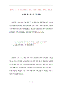 水政监察大队个人工作总结.docx