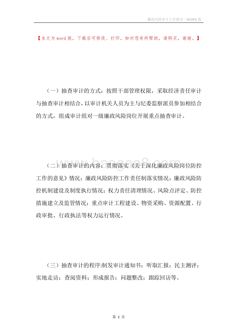 廉政风险审计工作报告.docx_第2页