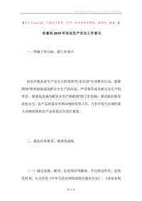 农畜局2019年农业生产安全工作要点.docx
