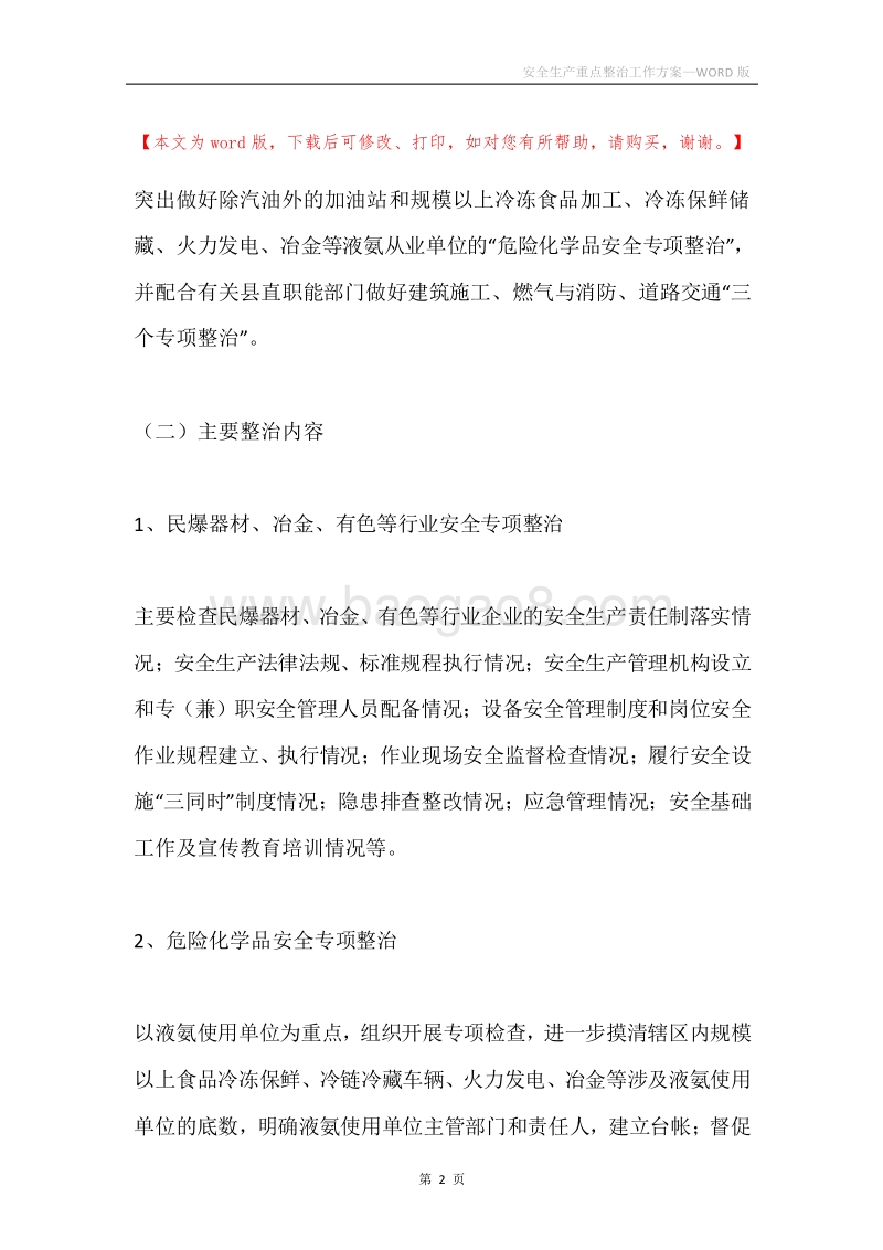 安全生产重点整治工作方案.docx_第2页