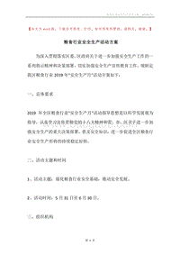 粮食行业安全生产活动方案.docx