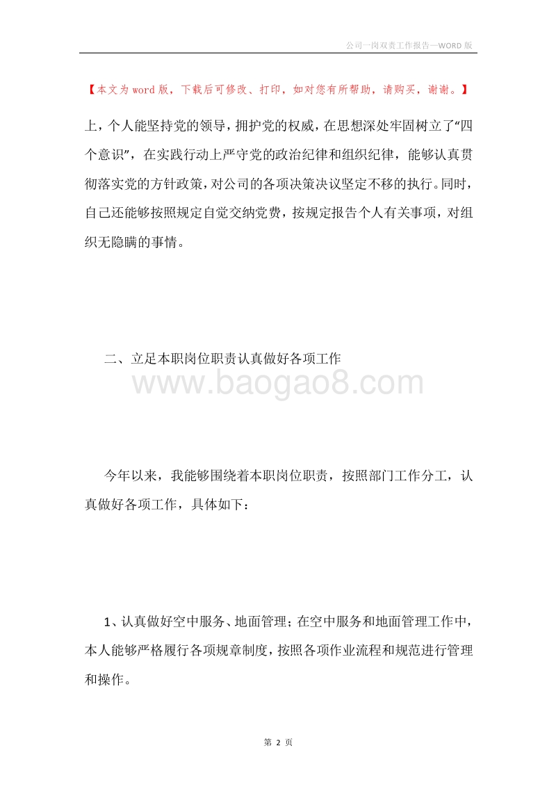 公司一岗双责工作报告.docx_第2页