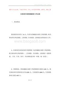 社保局行政效能建设工作总结.docx