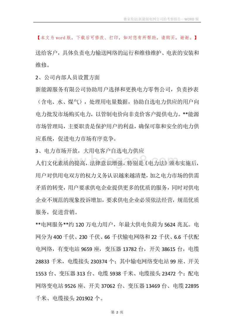 独家原创-新能源电网公司的考察报告.docx_第2页