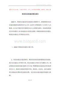 财政局法制建设情况报告.docx