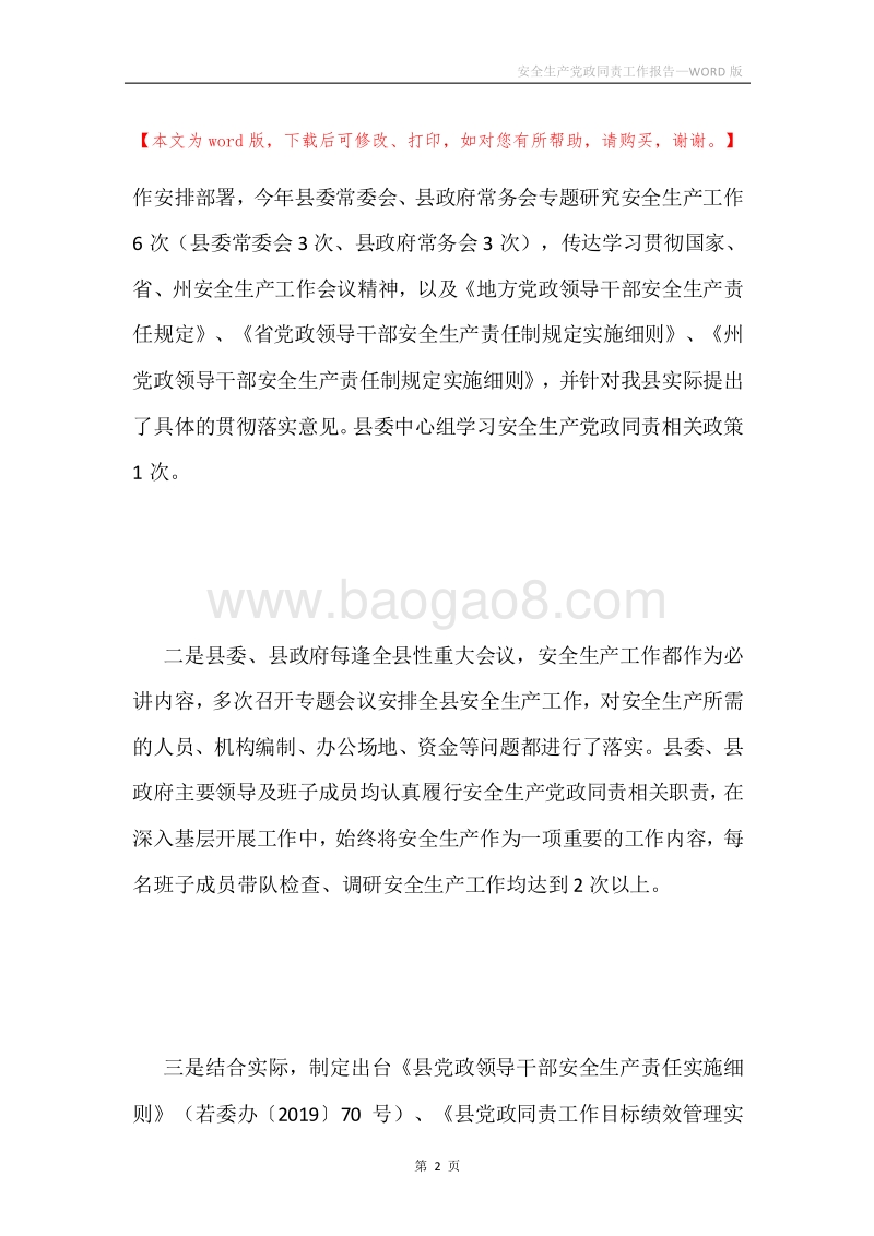 安全生产党政同责工作报告.docx_第2页