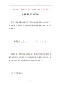 档案局统计工作自查总结.docx