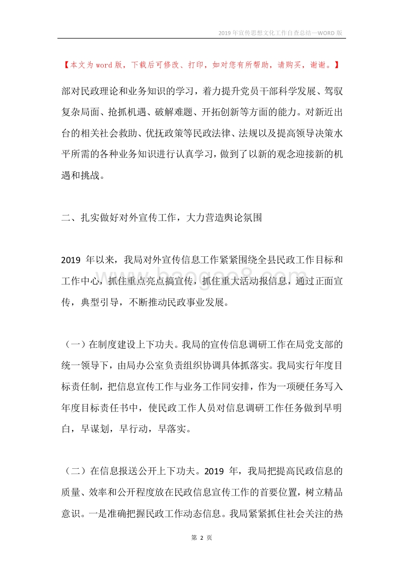 2019年宣传思想文化工作自查总结.docx_第2页