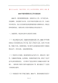 2019年宣传思想文化工作自查总结.docx
