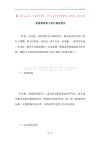 党政领导班子运行情况报告.docx