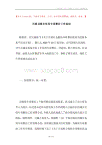 民政局城乡低保专项整治工作总结.docx