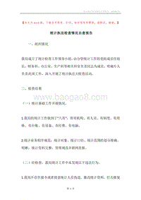 统计执法检查情况自查报告.docx