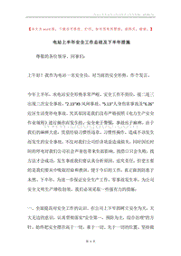 电站上半年安全工作总结及下半年措施.docx