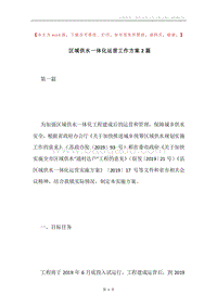 区域供水一体化运营工作方案2篇.docx