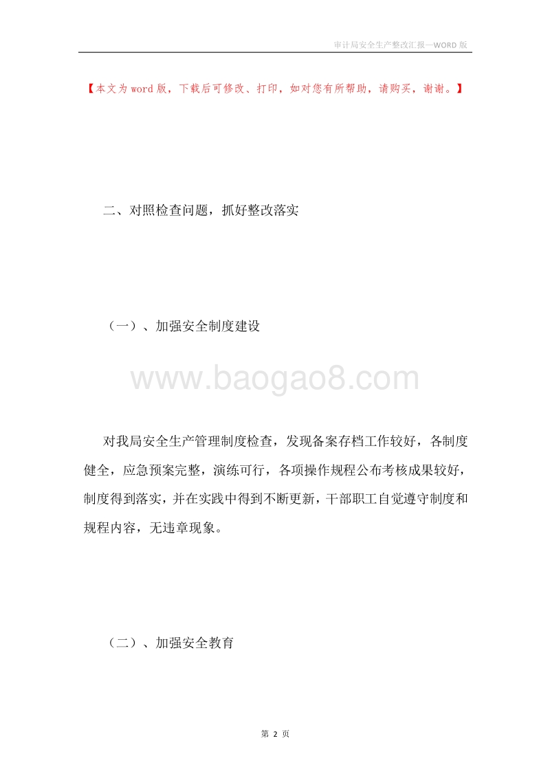 审计局安全生产整改汇报.docx_第2页