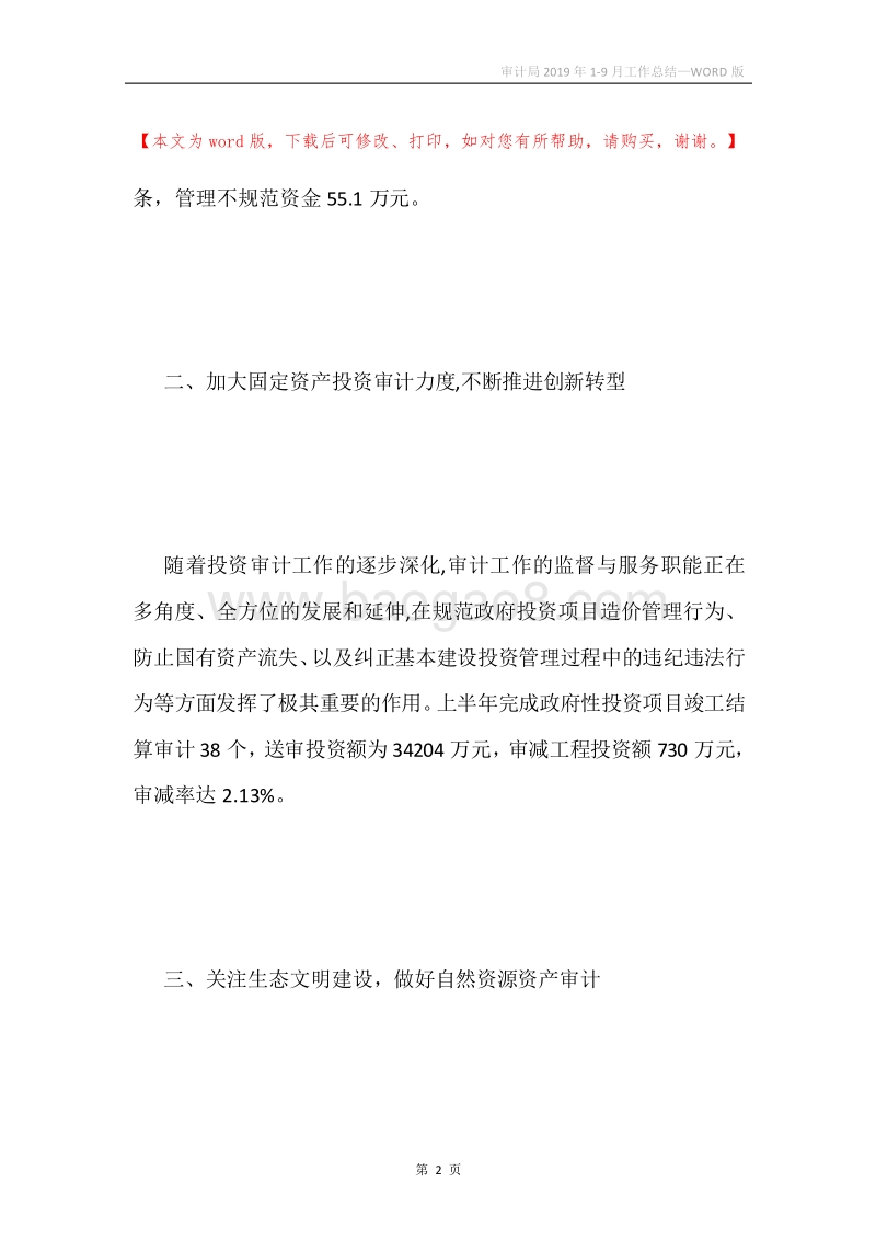 审计局2019年1-9月工作总结.docx_第2页