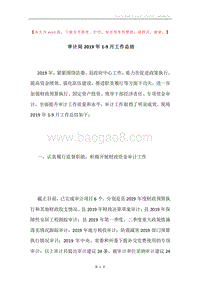 审计局2019年1-9月工作总结.docx