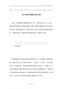 审计局软环境建设活动方案.docx