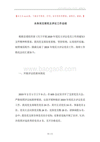 水务局支部民主评议工作总结.docx