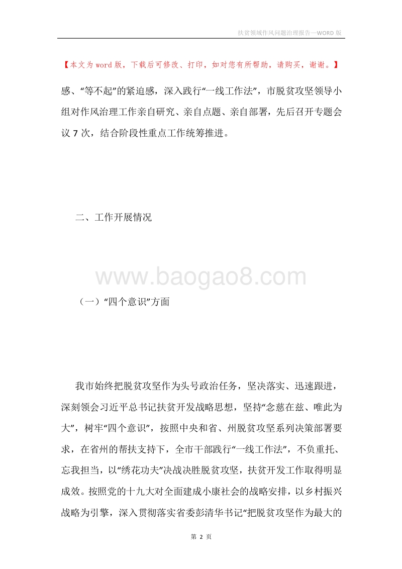 扶贫领域作风问题治理报告.docx_第2页