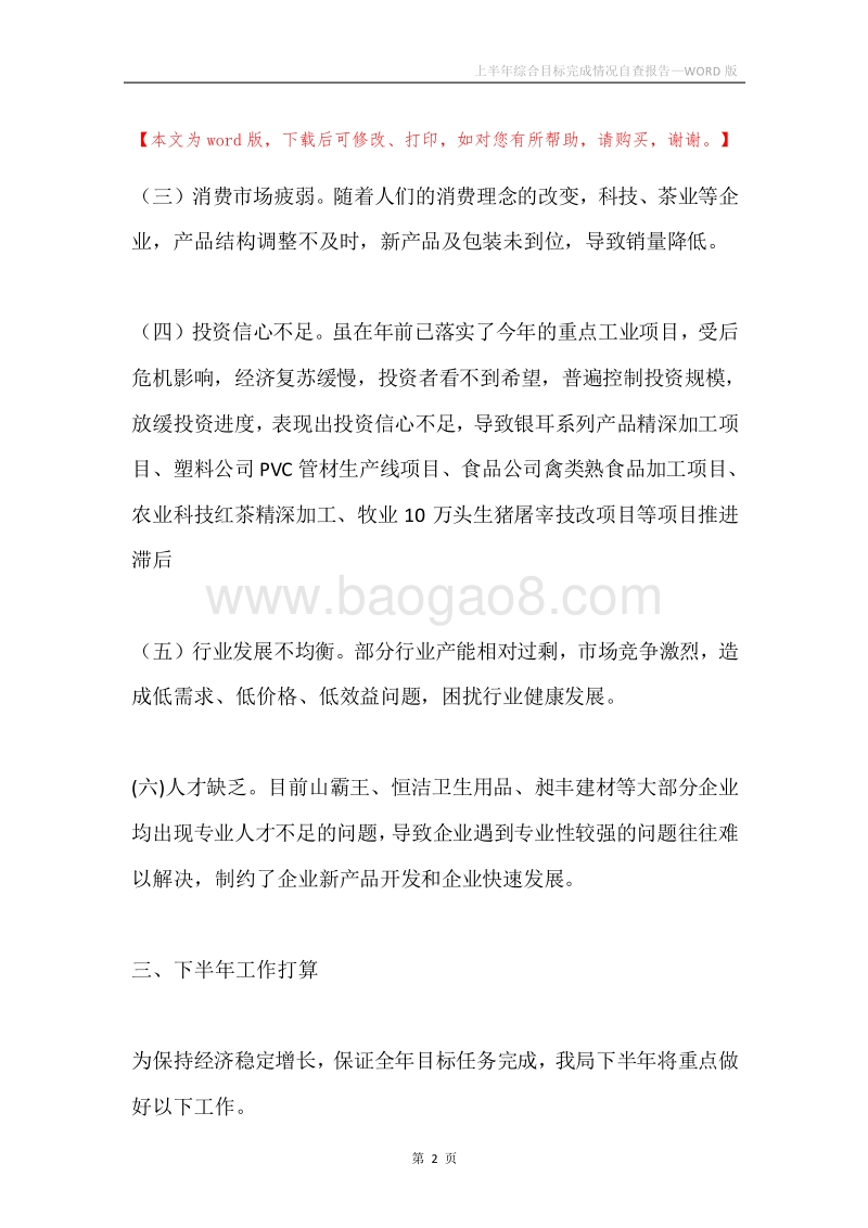 上半年综合目标完成情况自查报告.docx_第2页
