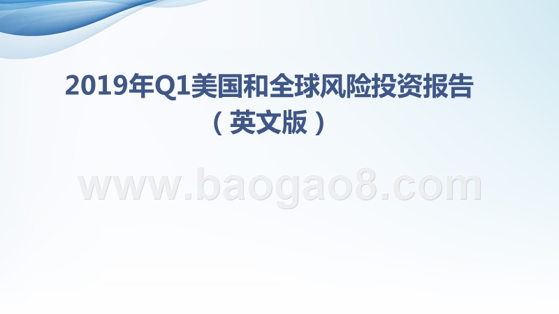 2019年Q1美国和全球风险投资报告（英文版）.pptx_第1页