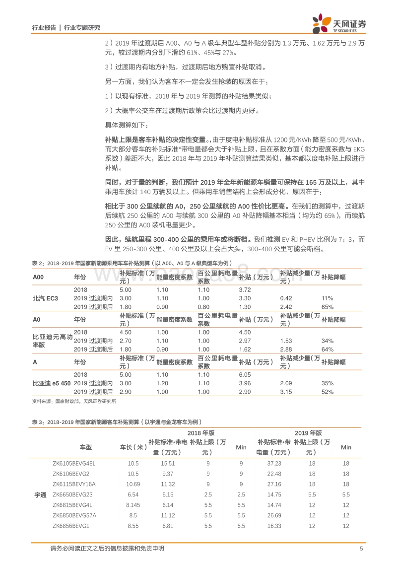 2019年新能源汽车补贴政策解读：行情分化，主线仍然是分层逻辑.pdf_第5页