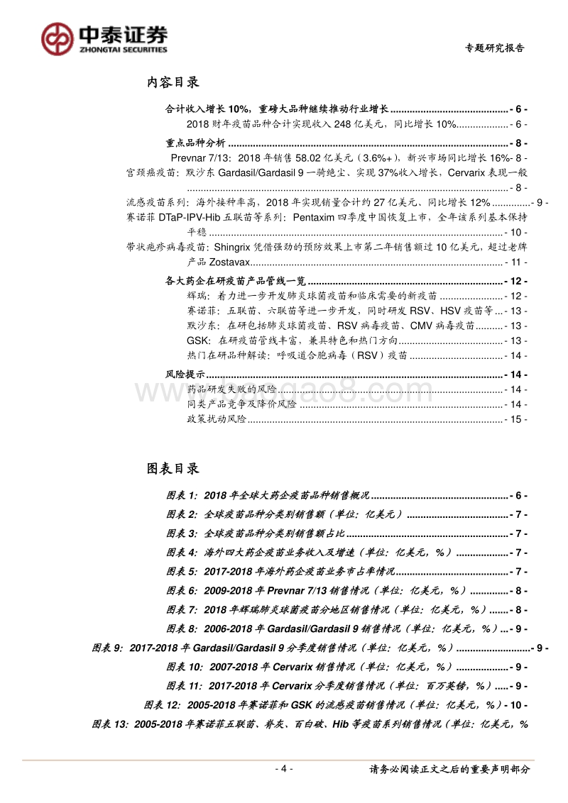 医药生物2018年海外财报简析之疫苗产品合辑：合计增长10%，宫颈癌疫苗、带状疱疹病毒疫苗表现亮眼.pdf_第4页