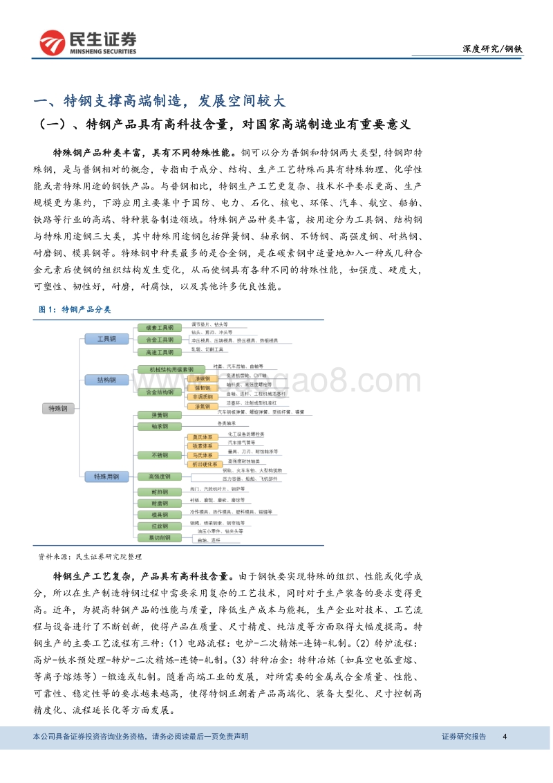 特钢行业深度报告：特钢支撑高端制造，高端特钢发展空间广阔.pdf_第4页