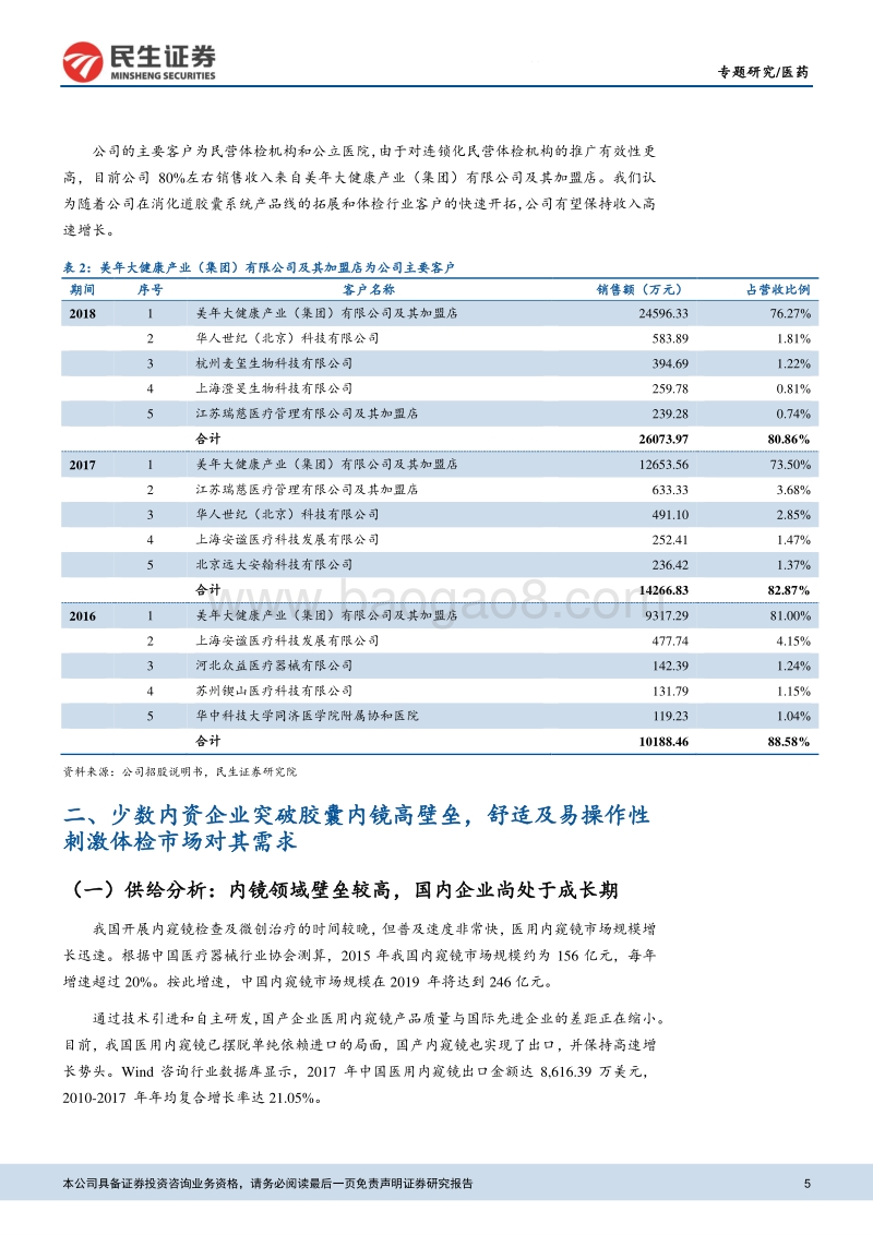 科创板生物医药公司系列研究之安翰科技：美年健康胃镜系统供应商，产品渠道快速拓展.pdf_第5页