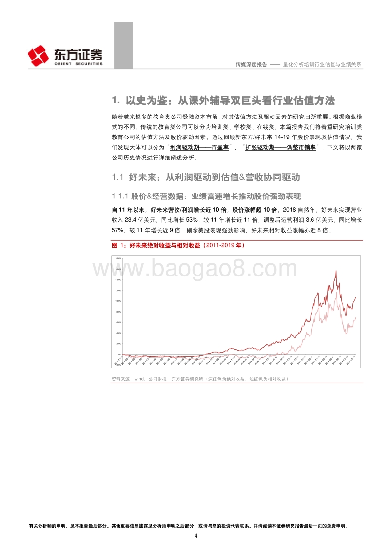 基于K12龙头历史表现：量化分析培训行业估值与业绩关系.pdf_第4页