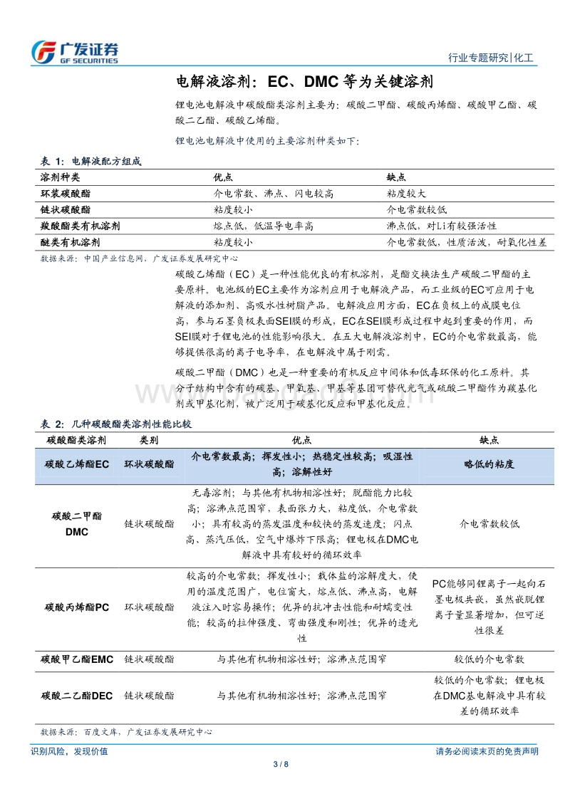 电解液溶剂：电解液持续放量拉动EC、DMC等溶剂需求.pdf_第3页