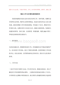 稳定工作与社情民意调查报告.docx