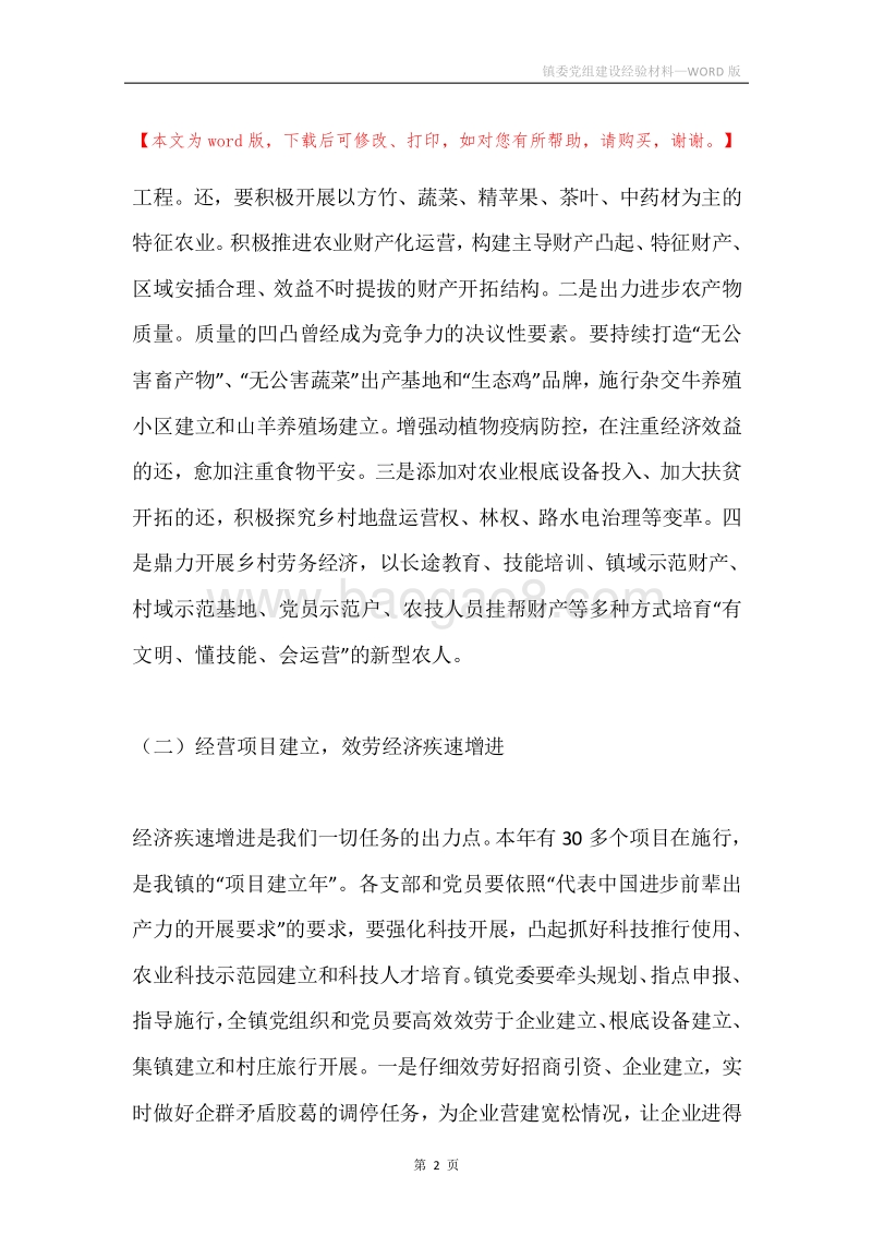 镇委党组建设经验材料.docx_第2页