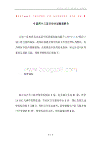 中医药十三五行动计划督查报告.docx