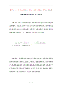 汛期特种设备安全防范工作总结.docx