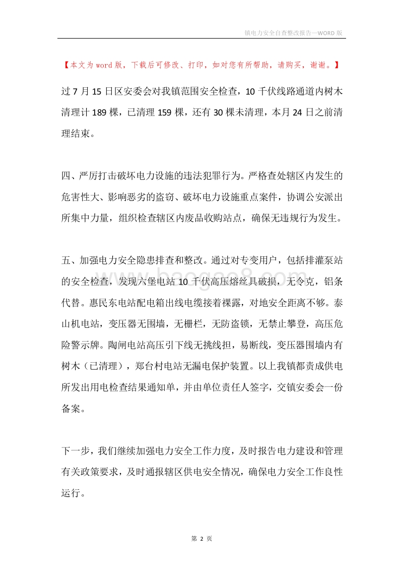 镇电力安全自查整改报告.docx_第2页