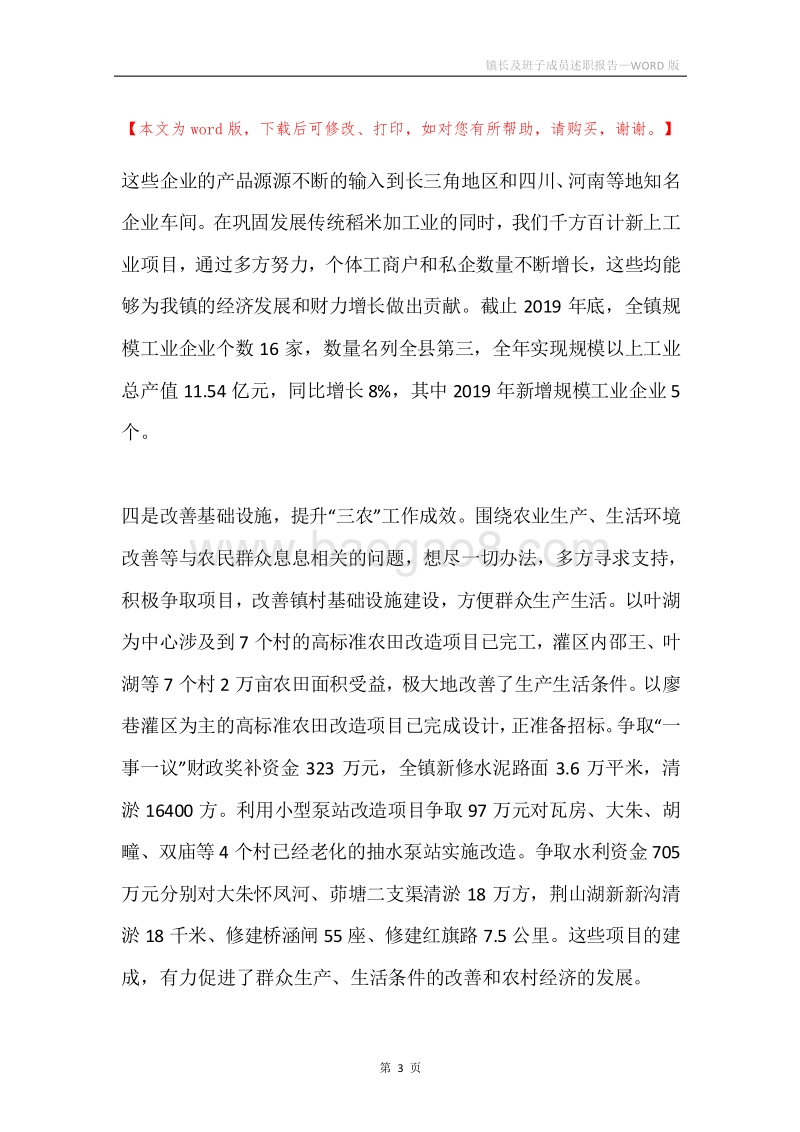 镇长及班子成员述职报告.docx_第3页