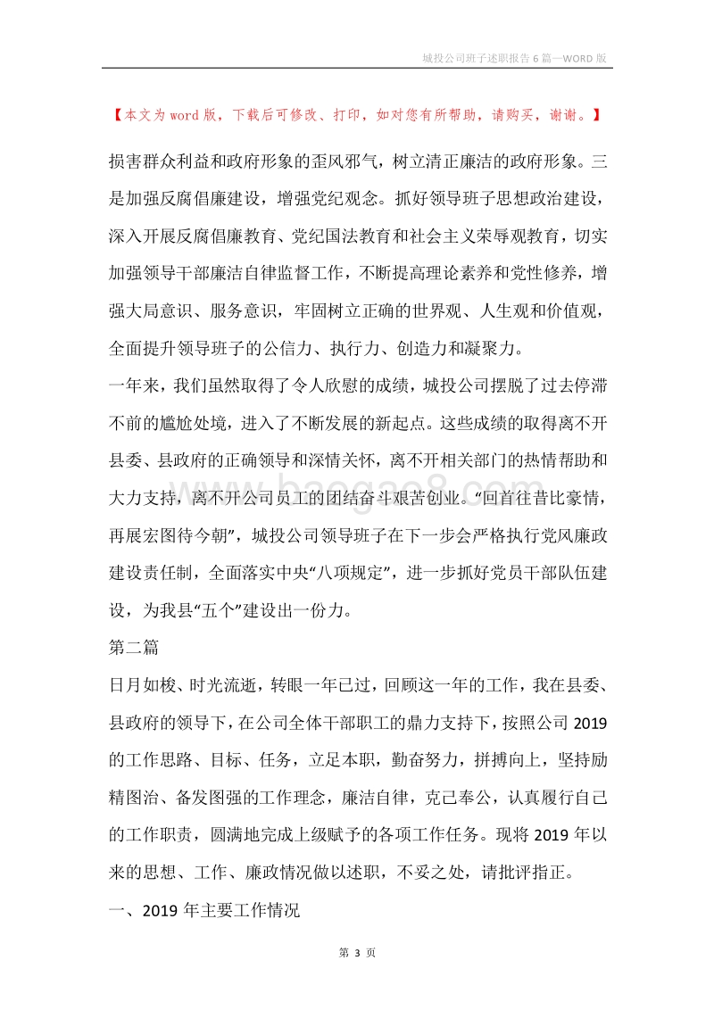 城投公司班子述职报告6篇.docx_第3页