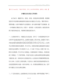 乡镇民主生活会工作报告.docx