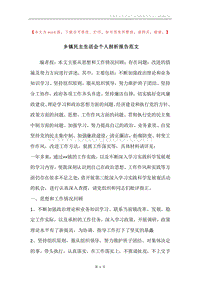 乡镇民主生活会个人剖析报告范文.docx
