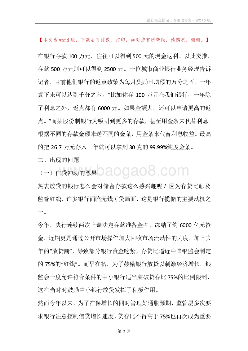 银行高息揽储自查整改方案.docx_第2页