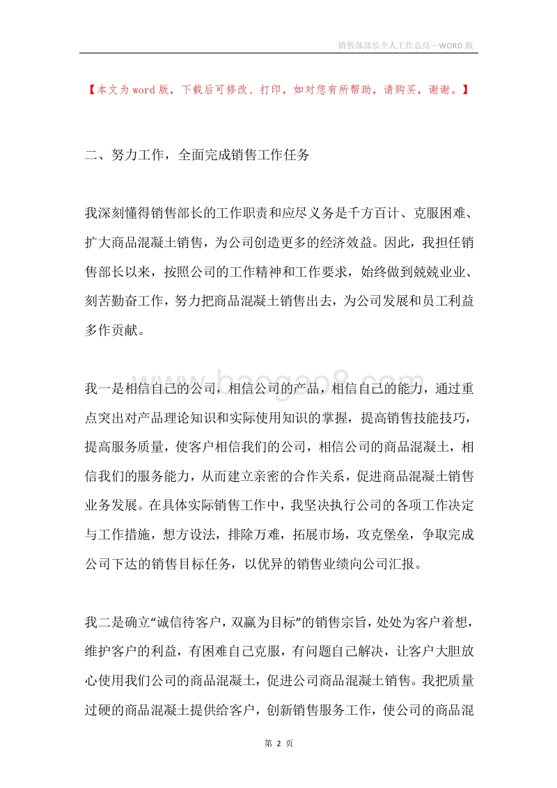 销售部部长个人工作总结.docx_第2页