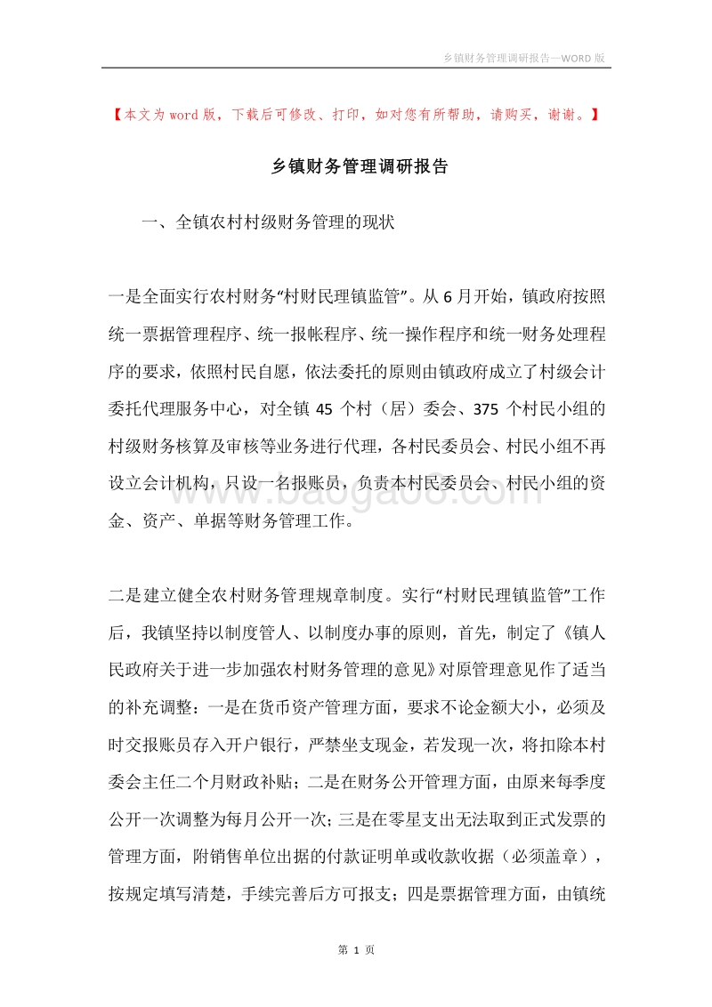 乡镇财务管理调研报告.docx_第1页