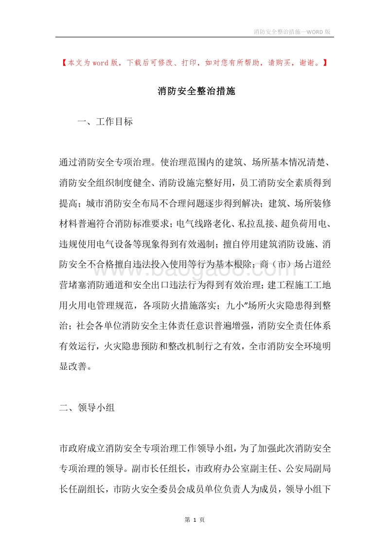 消防安全整治措施.docx_第1页