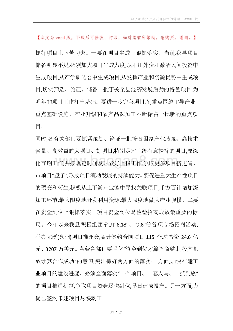 经济形势分析及项目会议的讲话.docx_第4页