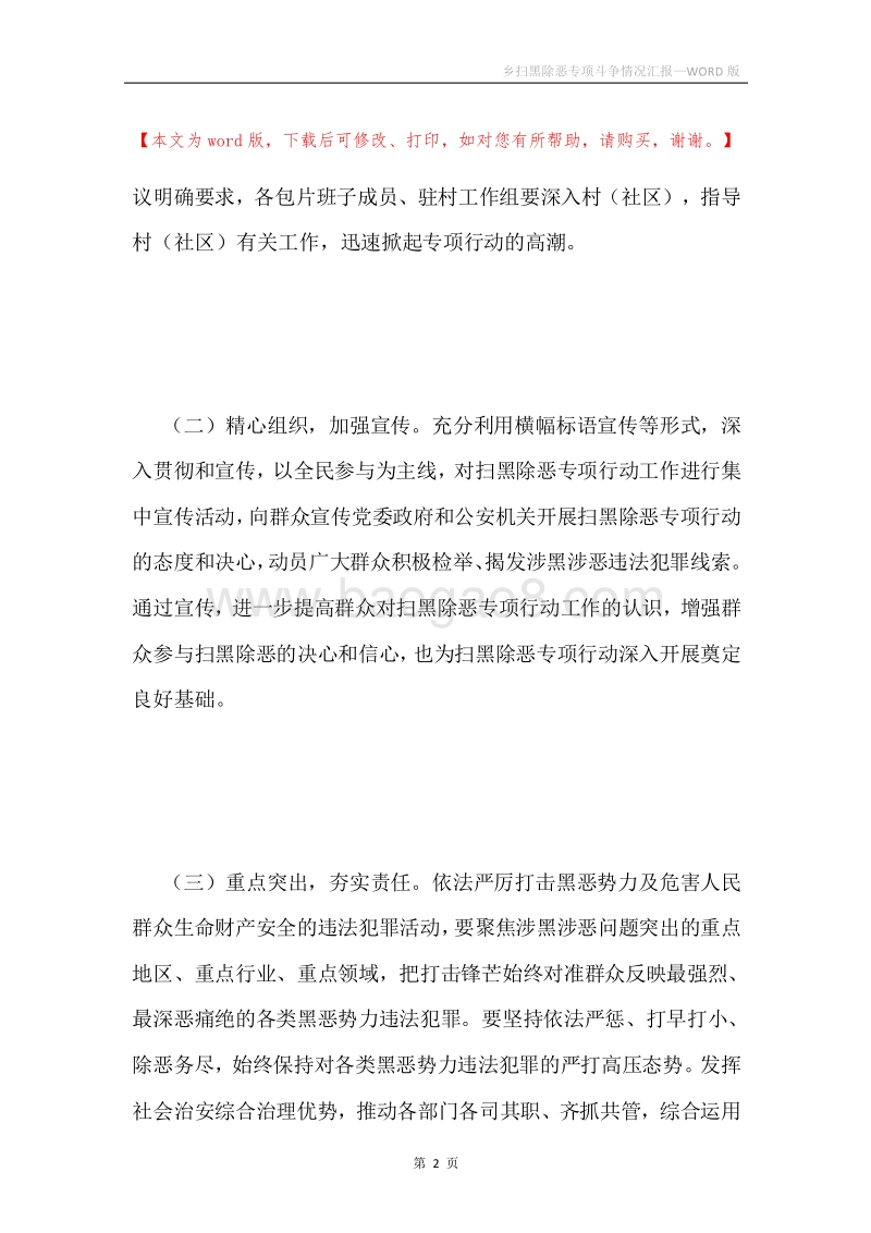 乡扫黑除恶专项斗争情况汇报.docx_第2页