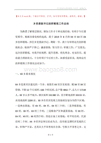 乡党委副书记挂职锻炼工作总结.docx