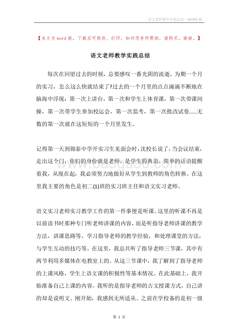 语文老师教学实践总结.docx_第1页