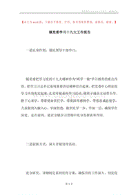 镇党委学习十九大工作报告.docx